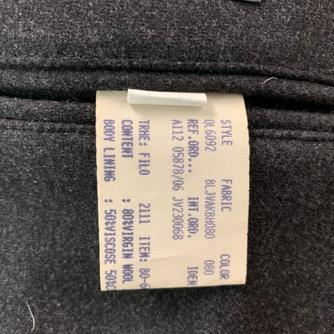 JOHN VARVATOS Size 40 Charcoal Grey Virgin Wool Coat