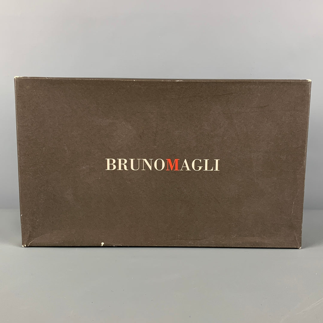 BRUNO MAGLI Size 10 Brown Fabric Open Toe Pumps