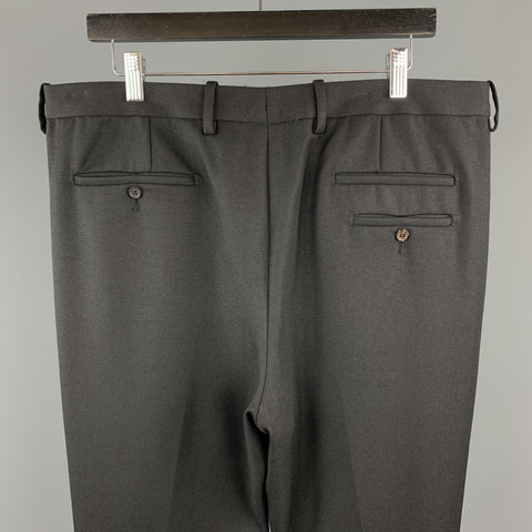 NEIL BARRETT Size 36 Black Twill Wool Pleated Cuffed Dress Pants