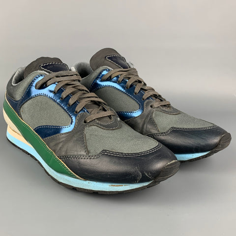 RAF SIMONS Size 11 Multi-Color Leather Color Block Sneakers