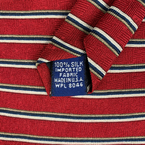 SAVILE ROW Red Stripe Silk Tie