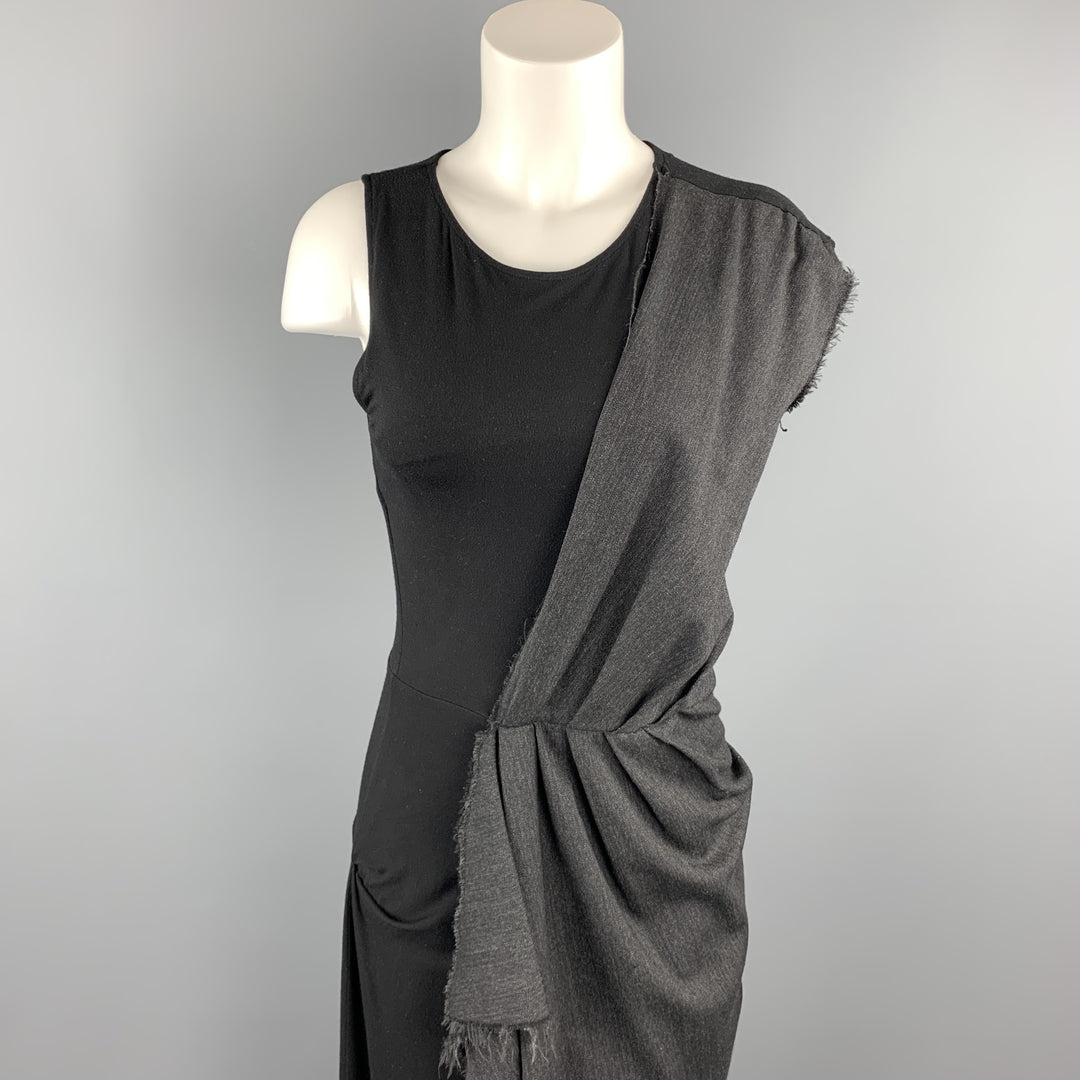 MCQ by ALEXANDER MCQUEEN Vestido recto sin mangas en mezcla de viscosa en negro y carbón talla S