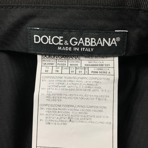DOLCE & GABBANA Size 36 Black Wool Blend Tuxedo Dress Pants