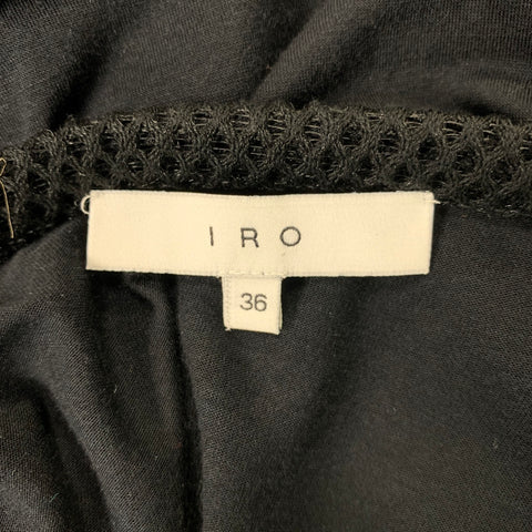 IRO Size 0 Black Embroidered Shift Above Knee Dress