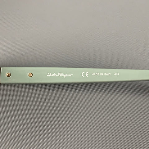 SALVATORE FERRAGAMO Blue Silver Metal Sunglasses