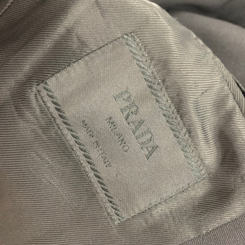 PRADA Size 42 Regular Black Virgin Wool Blend Notch Lapel Suit