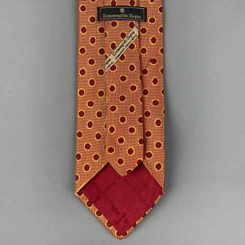 ERMENEGILDO ZEGNA Red & Yellow Dots Silk Tie