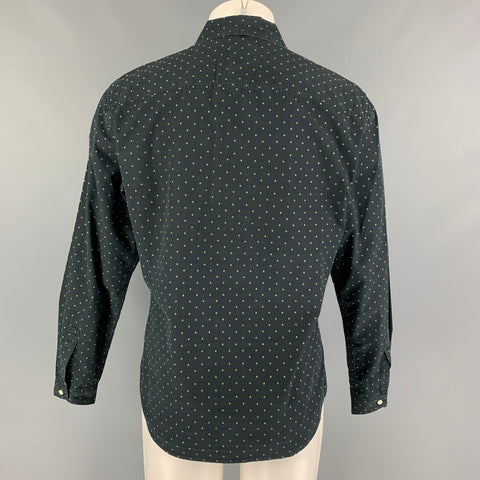 LIFE / AFTER / DENIM Size M Black Yellow Embroidery Cotton Long Sleeve Shirt