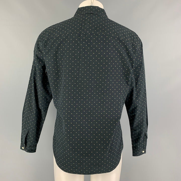 LIFE / AFTER / DENIM Size M Black Yellow Embroidery Cotton Long Sleeve Shirt
