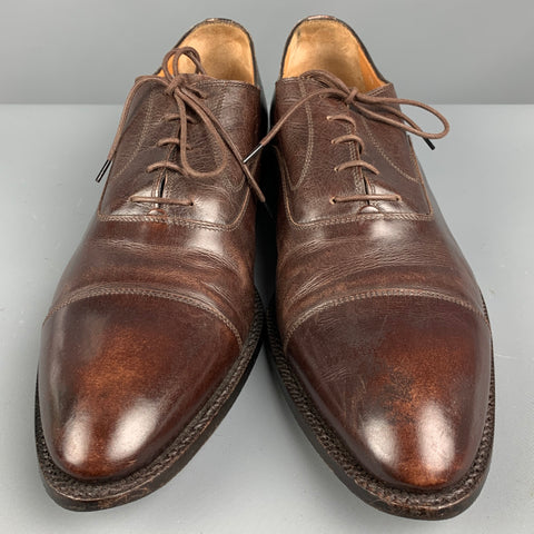 BARRETT Size 10 Brown Leather Cup Toe Lace Up Shoes
