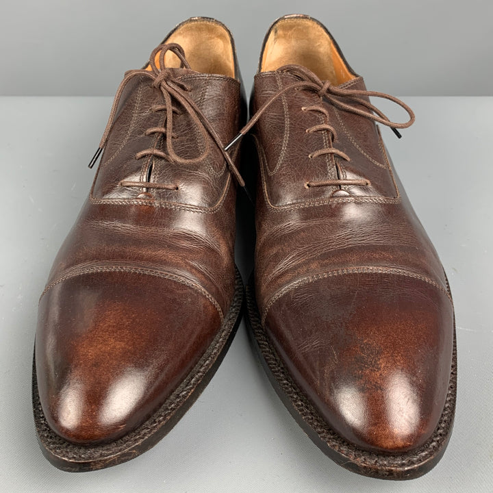 BARRETT Zapatos con cordones y punta en copa de cuero marrón Talla 10