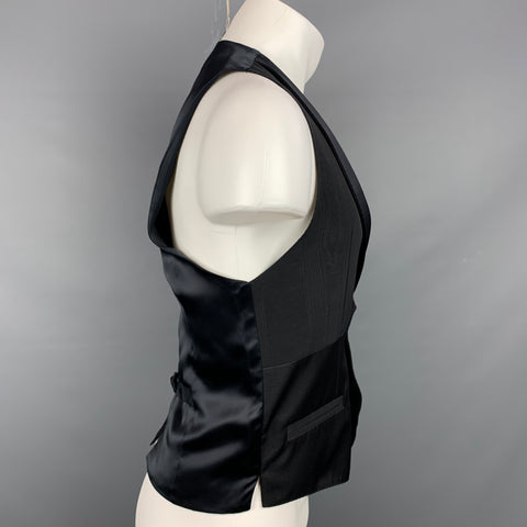 DOLCE &amp; GABBANA Taille 38 Gilet col châle en soie mélangée noire