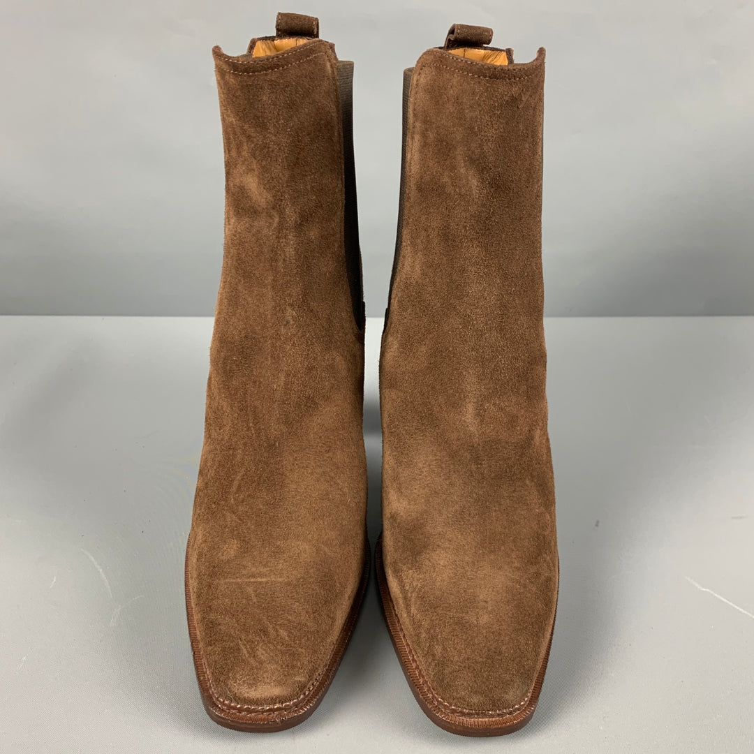 RALPH LAUREN Size 11 Brown Suede Ankle Boots