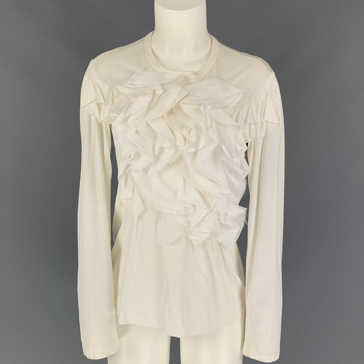 JUNYA WATANABE Size S White Aplique Long Sleeve Blouse – Sui 