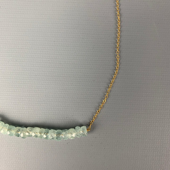 VINTAGE Light Blue18K Gold Necklace