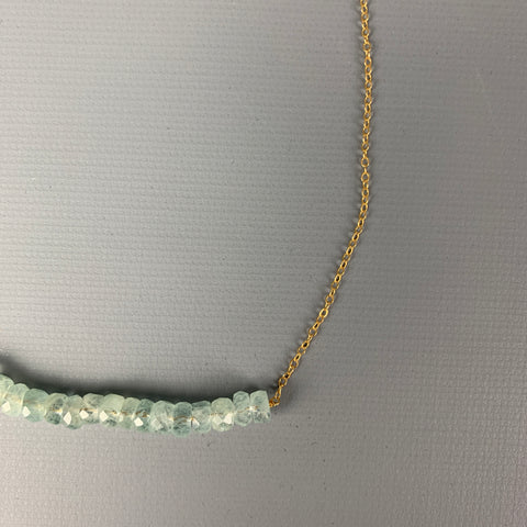 Collar VINTAGE Azul Claro Oro 18K