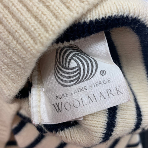 SAINT JAMES Size L Cream Natural Stripe Wool Nautical Sweater