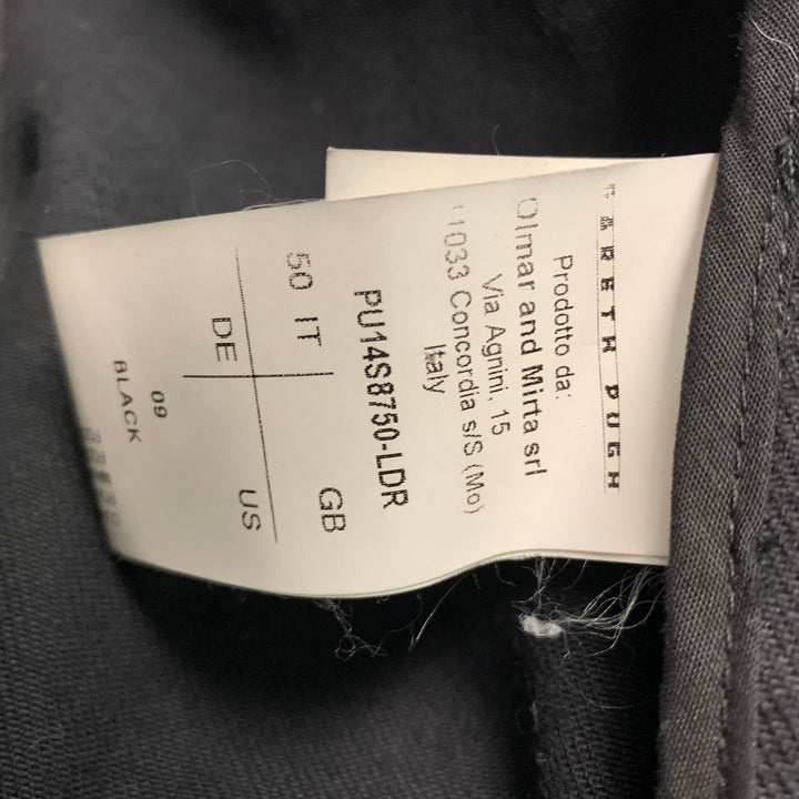 GARETH PUGH Talla M Chaqueta negra de mezcla de algodón de materiales mixtos