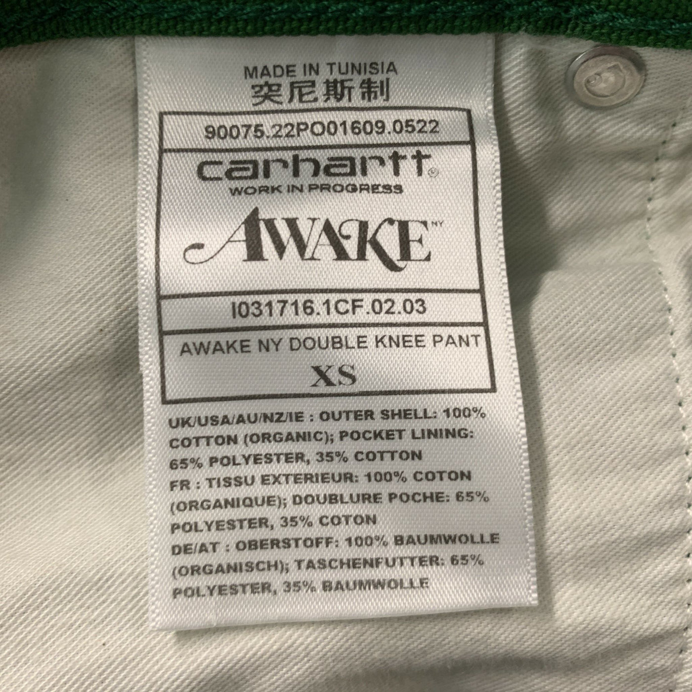 CARHARTT Size XS Green Floral Cotton Carpenter Casual Pants