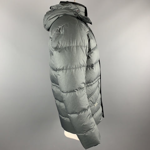 KJUS Size L Slate Quilted Polyester Zip & Snaps Jacket