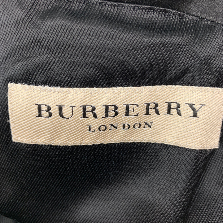 BURBERRY LONDON Size 42 Black Wool Mohair Tuxedo Sport Coat