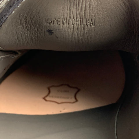 LANVIN Taille 8 Chaussures à lacets en cuir grainé noir