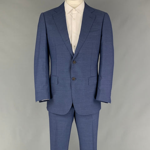 SUITSUPPLY Costume à revers cranté en laine bleue taille 44