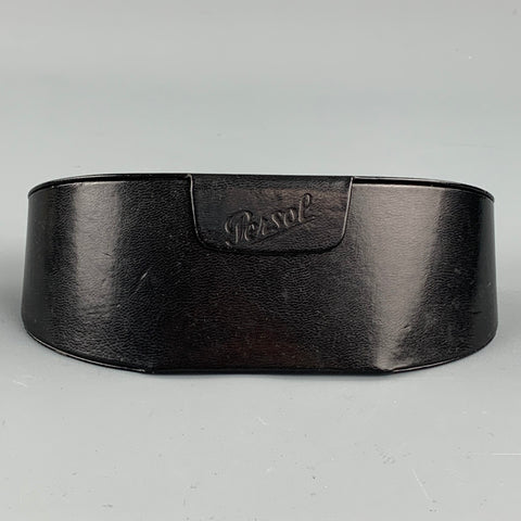 PERSOL Black Acetate Silver Trim Sunglasses
