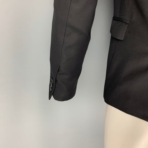 THE KOOPLES Size 36 Black Wool Peak Lapel Sport Coat