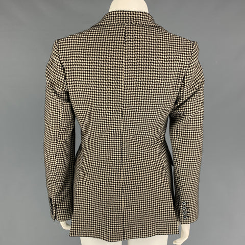 Collection RALPH LAUREN Taille 10 Blazer veste pied-de-poule beige noir
