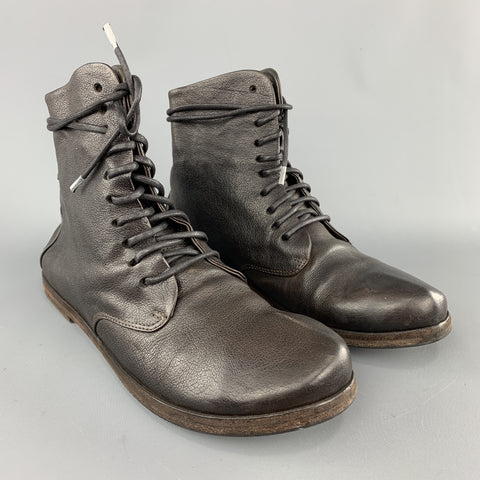 MARSELL Talla 7.5 Botines de cuero marrón oscuro