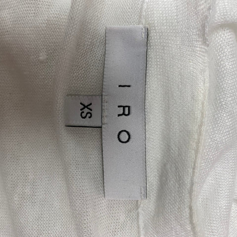 IRO Tissa Size XS White Solid Linen Sleeveless Tank Top