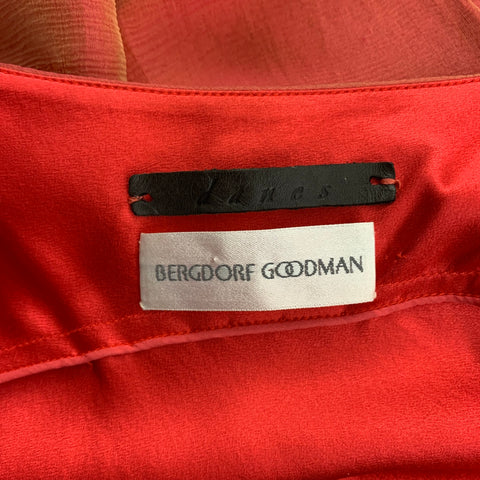 DANES Taille 6 Robe longue en soie orange sans manches Tenue de soirée