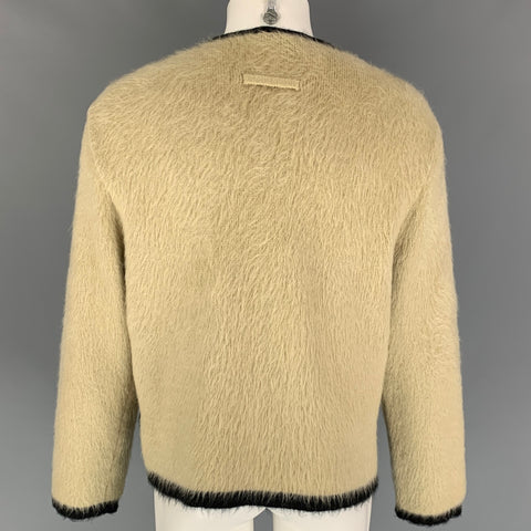 JEAN PAUL GAULTIER Size M Yellow Black Mohair Blend Button Down Cardigan