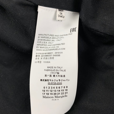 MAISON MARGIELA 2018 Size 2 Black White Polyester Blend Cut Out Jacket