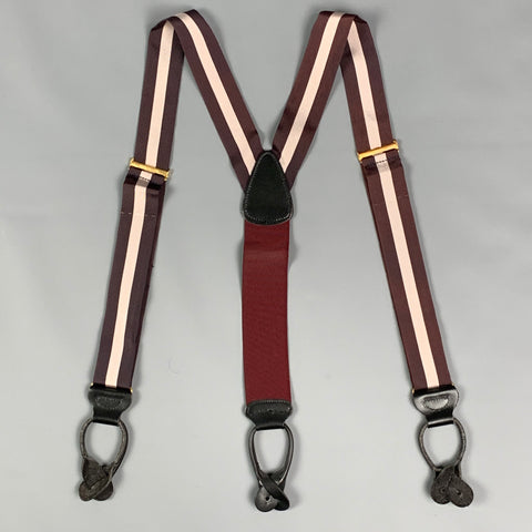 TRAFALGAR Brown Knitted Silk Ribbon Suspenders