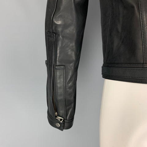 DSQUARED2 Veste de moto en cuir noir taille 40