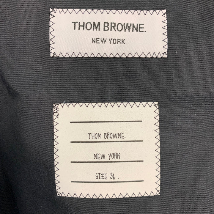THOM BROWNE Size 0 Grey Black Wool  Polyester Plaid High Waisted Dress Pants