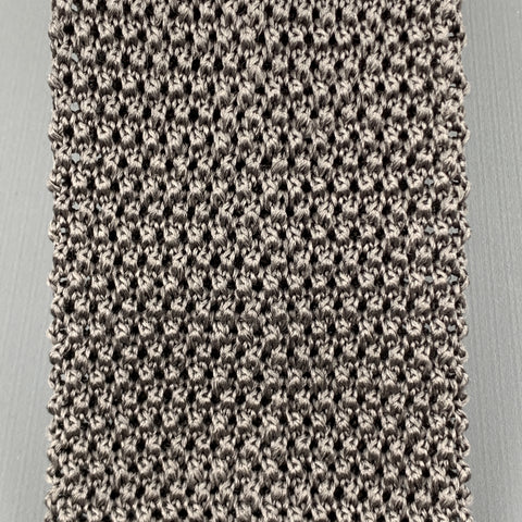 CHARVET Gray Silk Textured Knit Tie
