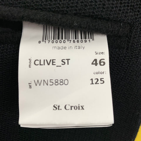ST CROIX Size 36 Black Knitted Wool Notch Lapel Sport Coat