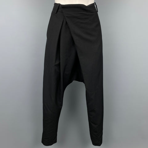 NOIR KEI NINOMIYA pour COMME des GARCONS Taille S Pantalon habillé en laine noire