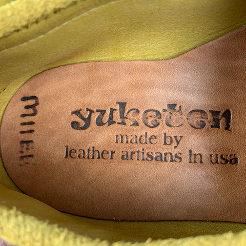 YUKETEN Size 10.5 Mustard Suede Moccasin Lace Up Moccasin Shoes