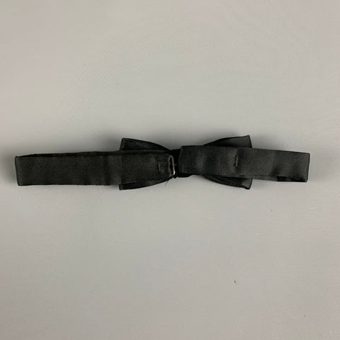 REGO & PATO Black Satin Bow Tie