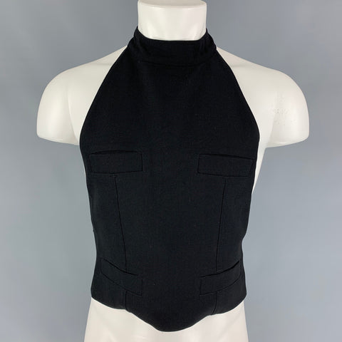 Vintage JEAN PAUL GAULTIER Talla 38 Chaleco negro con espalda abierta