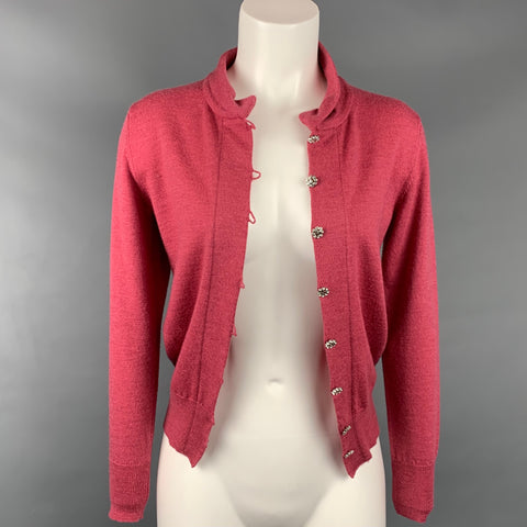 KULSON Cardigan en cachemire tricoté framboise taille S