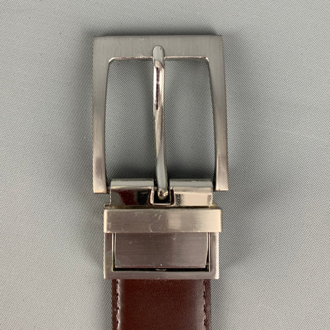 VINTAGE Size 38 Black Brown Reversible Leather Belt
