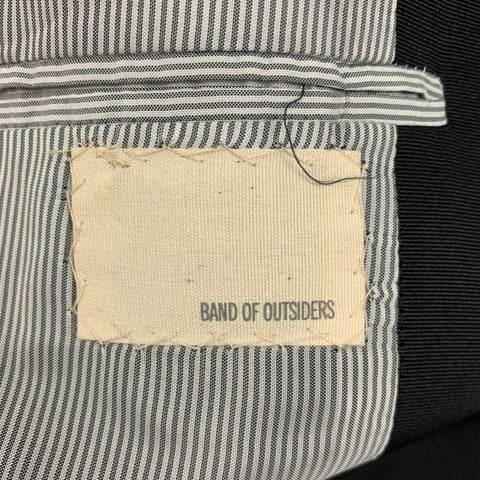 BAND OF OUTSIDERS Size 34 Black Navy Plaid Silk Shawl Collar Sport Coat