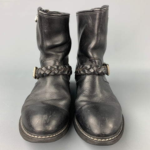 GOLDEN GOOSE Bikers Deluxe Brand Bottes de vélo en cuir noir taille 9