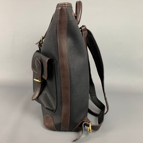MULHOLLAND Black & Brown Color Block Coated Canvas Backpack