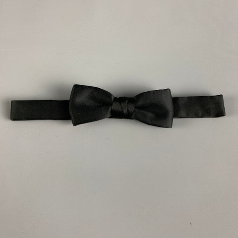 REGO & PATO Black Satin Bow Tie